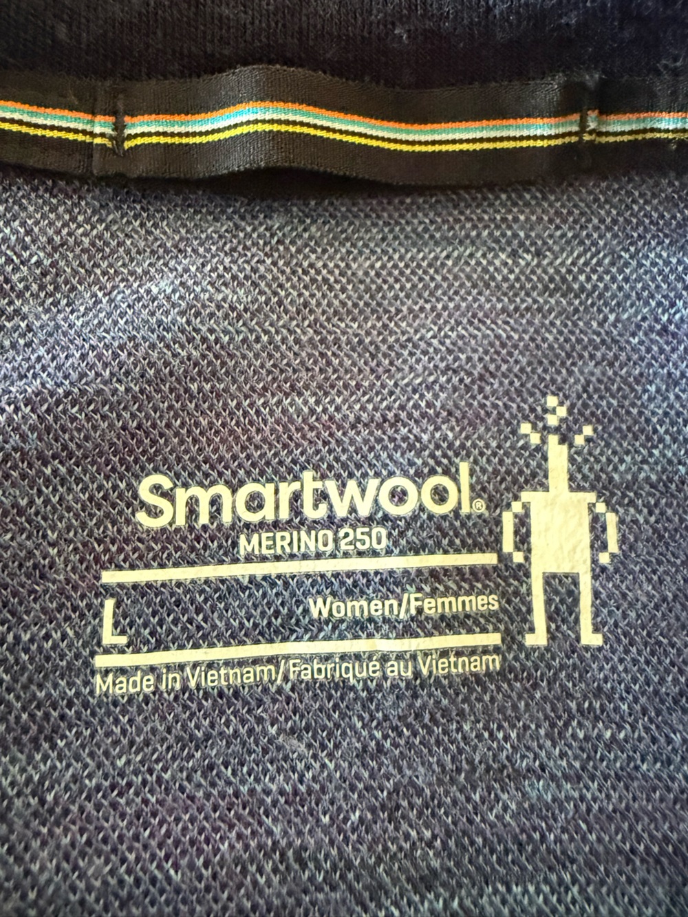 Smartwool Merino 250 Base Layer Pattern Crew Deep Forest Navy Size Large - Picture 7 of 8
